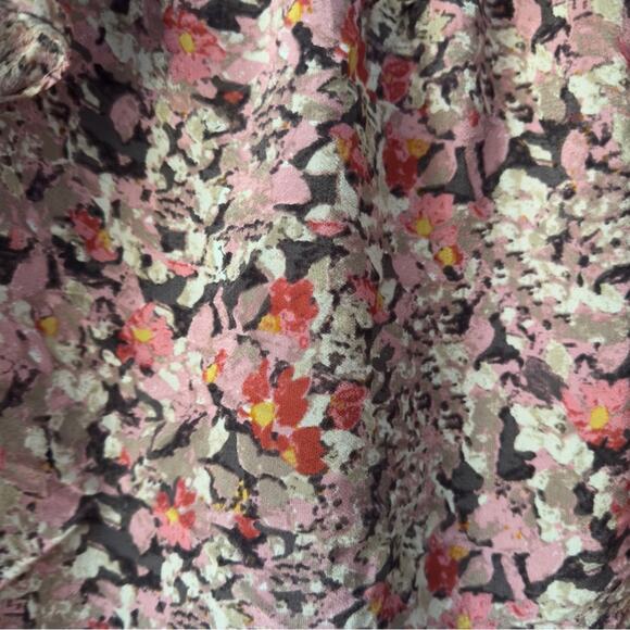 Maeve Anthropologie Cold Shoulder Top Short Sleeve Floral Print Button Keyhole S - Picture 4 of 9